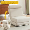 thumbnail image 2 of Single Sofa Chair Foldable Single Sofa Bed with Pillow, Portable Foldable Daybed, Leisure Sofa Chair, Easy to Store, Cream White, 2 of 9