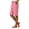 thumbnail image 4 of snilers Women's Bermuda Shorts Loose Fitted with Pockets Knee Length for Yoga Casual Walking Exercise Shorts, 4 of 6