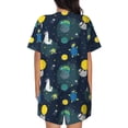 thumbnail image 3 of Bixox Women's Space and Animals Printed Pajama Set 2 Piece Lounge Set Top and Shorts Soft Pajamas, Shorts with Pockets, 3 of 7