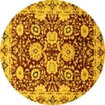 thumbnail image 1 of Ahgly Company Indoor Round Abstract Yellow Modern Area Rugs, 5' Round, 1 of 4
