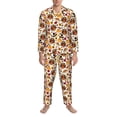 thumbnail image 3 of Uemuo turkey hat Pumpkin Pattern 2-Piece Loungewear Set - Men’s Soft Sleepwear, Cozy Winter PJs, Comfy Sleep Set-X-Large, 3 of 7