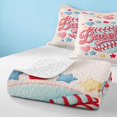 thumbnail image 4 of Manfei Baseball Sports Bed Spread Queen, Colorful Hearts Queen Coverlet Set, Pastel Pink Blue, Pink Reversible 3 Pieces, 1 Quilt and 2 Pillowcases, 4 of 7