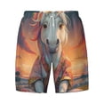 thumbnail image 4 of Lsque Mens Swim Trunks Starry Sky Cute Horse Pattern - Bathing Suit Compression Liner - Beach Swim Shorts Swimwear - (S-3XL) - Stretch Quick Dry -XX-Large, 4 of 9