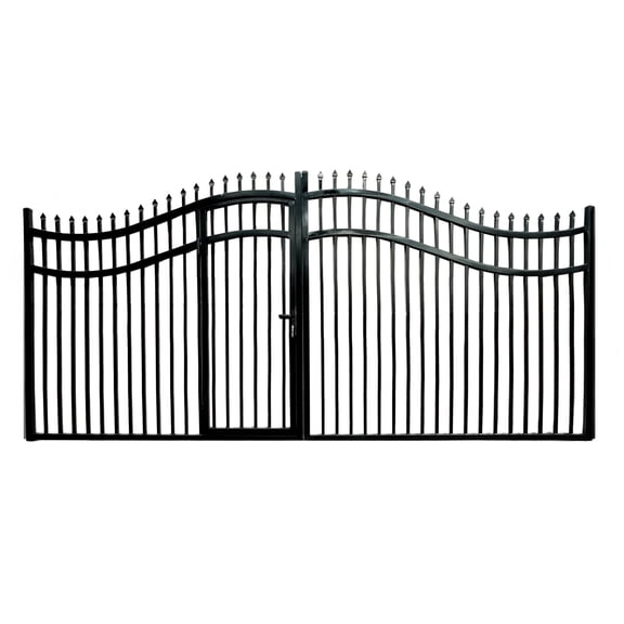 ALEKO Steel Dual Swing VIENNA Style 18' Driveway with Built-In Pedestrian Gate