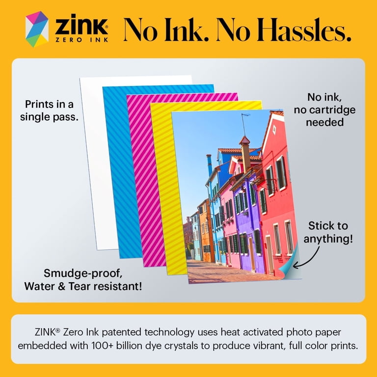 KODAK Smile draadloze digitale instant camera met effectveranderende lens, 2 x 3 inch ZINK-fotoprints met zelfklevende achterkant, compatibel met iOS- en Android-apparaten - blauw, Blue