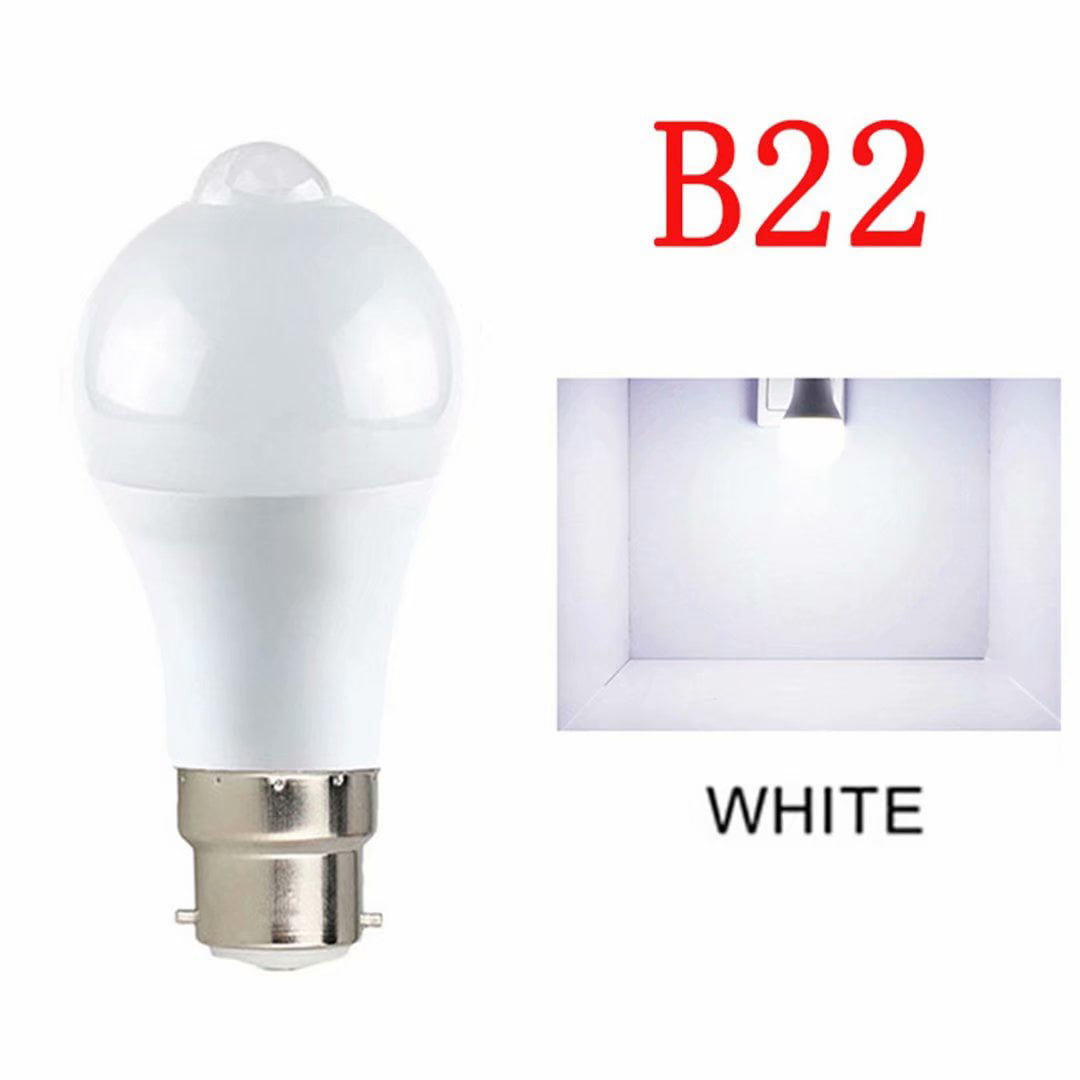 Fashion PIR Sensor Light Bulb B22 9W Auto On/Off Motion Infrared LED Lamp 