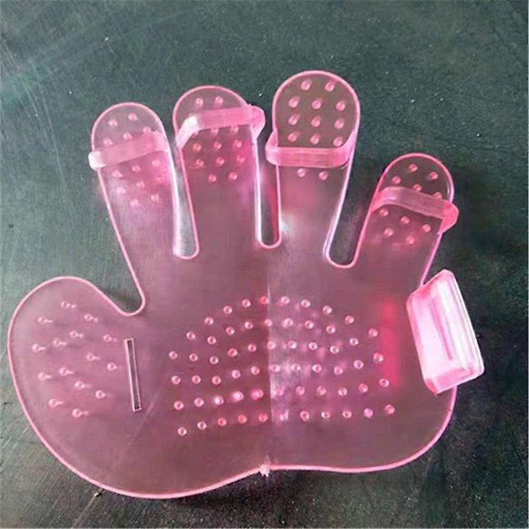 2pcs Pink Bath Five Finger Brush Massage Palm Cat and Dog Bathing Brush Beauty Pet Cleaning Supplies 12.5 10.5cm