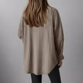 thumbnail image 4 of Aloohaidyvio Women's Oversized Button Down Shirts Office Drop Shoulder Blouse Long Sleeve Knit Dress Shirt with Pockets, 4 of 6