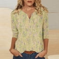 thumbnail image 2 of TFEOQRY Blouses for Women Casual Fashionable Pullover Shirt Long Sleeve V-Neck Tops Yellow, 2 of 5