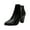 Black, variant on Womens Shoes Ankle Boots Popularity Solid Color British Style Thick Heel Low Barrel Zipper Boots Saving