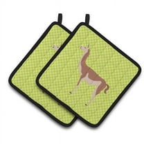 Caroline's Treasures Guanaco Green Pair of Pot Holders