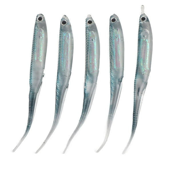 5Pcs Silicone Artificial Simulation Soft Fish Shape Lure Bait Fishing Tackle for Fresh Waterblue \n\nleopard