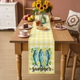 thumbnail image 2 of Blue Fish Table Runner 72 Inches, Summer Lemon Mint Leaves Rural Yellow Plaid Bed Runner Dresser Scarves Tabletop for Indoor Outdoor Parties/Ceremony/Banquet, 18" x 72", 2 of 9