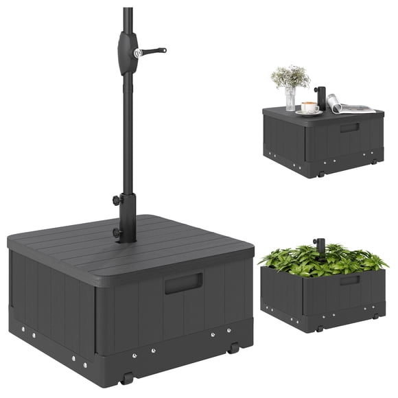 Outsunny 175lbs Heavy Duty Patio Umbrella Base 3-in-1 Umbrella Stand Black
