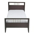 thumbnail image 3 of Fang Modern King Size Bed, Sleigh Headboard, Metal Bars, Espresso Brown, 3 of 5
