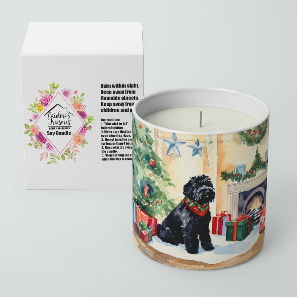 Airedale Terrier Cozy Christmas Decorative Soy Candle 3.25 in x 3.75 in