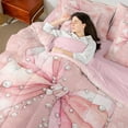thumbnail image 4 of Castle Fairy Pink Bow Twin Bedding Sets 7-Piece for Kids Teens Girls,Dreamy Princess Pearl Bow Knot Bedding Comforter Set Microfiber,Chic Floral Flowers Breathable Sheet Sets,Ultra Soft Home Decor, 4 of 8