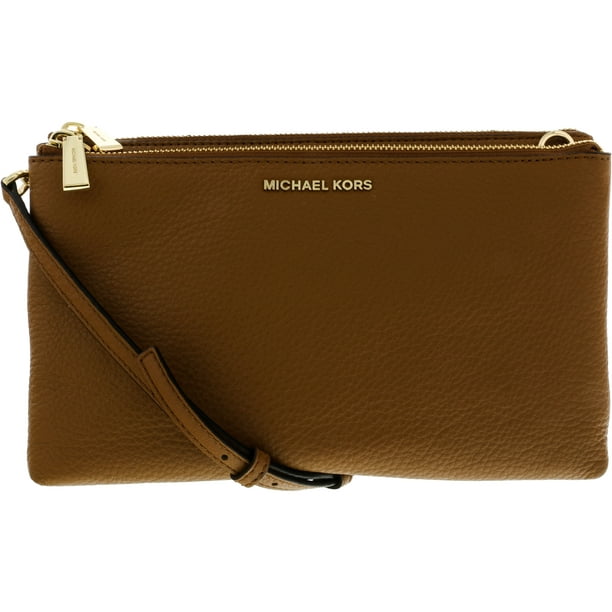 Michael Kors Women's Adele Leather Crossbody Body Bag - Acorn - Walmart.com