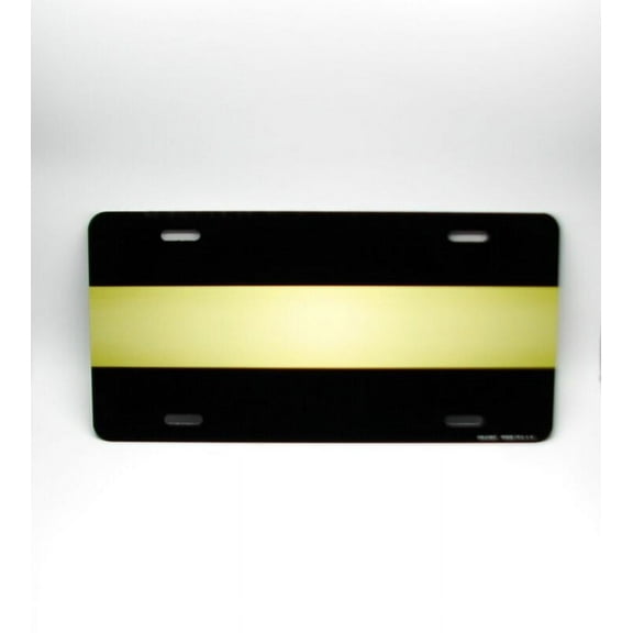 THIN GOLD LINE (THIN YELLOW) METAL CAR LICENSE PLATE. DISPATCHERS CALL TAKERS - Aluminum ( 12 inch x 6 inch )