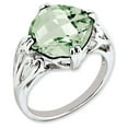 thumbnail image 1 of Solid 925 Sterling Silver Checkerboard Cut Green Quartz Engagement Ring Size 6, 1 of 3