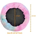 thumbnail image 3 of Lit Original Apaisant pour Chat et Chien en Forme de Beignet, Long Câlin en Fourrure, Détachable et Lavable en Machine, Oreiller Rond Auto-Chauffant pour Petits Animaux (M-24248 Pouces, Iridescent), 3 of 6