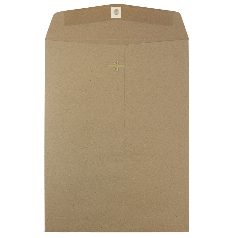 JAM 9 x 12 Clasp Envelopes, Brown Kraft, 10/Pack, Brown Kraft Recycled