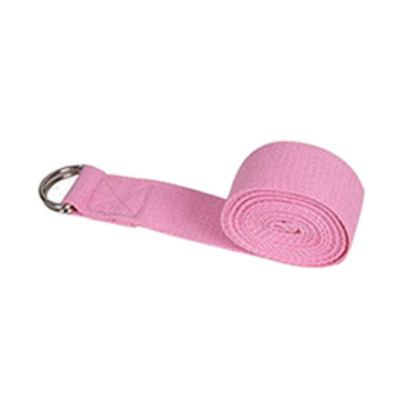 Ajustable Yoga Stretch Strap D-Ring Resistance Band Belt -Pink