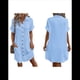 thumbnail image 3 of Vestido Túnica Holgado Informal de Verano para Mujer, de Algodón y , con Botones, Escote en V, Corta, Color Azul, Talla L, 3 of 7