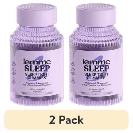 (2 pack) Lemme Sleep Gummies with 5mg Melatonin, Elderberry, Magnesium, L-Theanine, Chamomile and Lavender, Drug-Free Nighttime Sleep Aid, Vegan, Gluten Free, Gelatin Free, Non GMO, Berry Flavored, 60 Count