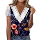thumbnail image 1 of Mujeres moda verano Sexy pliegue impreso regular mujeres manga corta cuello en V botón Top OAVQHLG3B Store  lin121212, 1 of 4