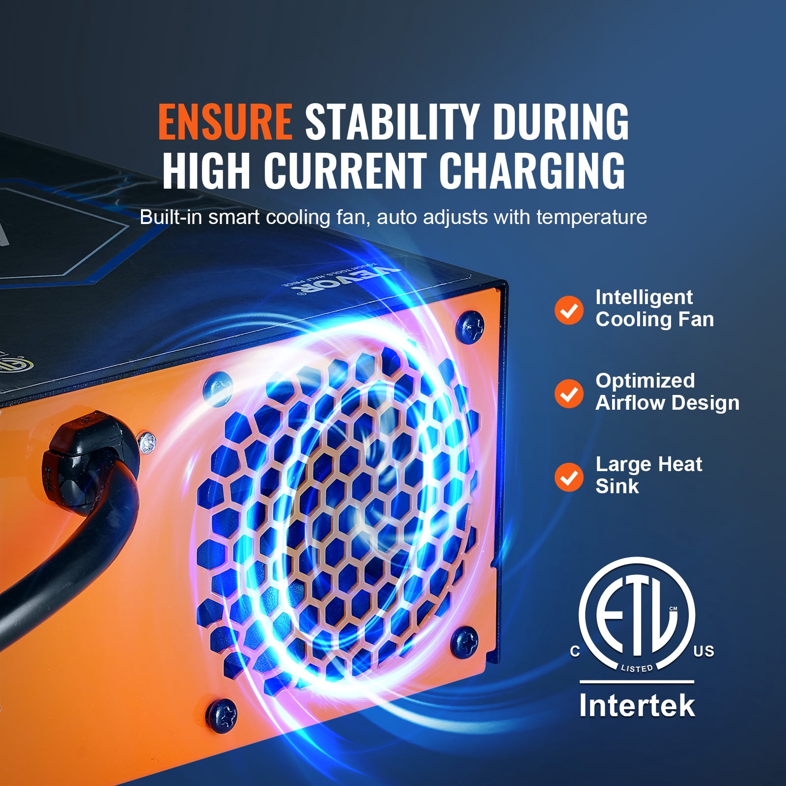 VEVOR RV Converter, 45 Amp, 110V AC to 12V DC RV Power Converter Battery Charger with 4 Stage Smart Charging 13V to 16.5V Adjustable Operating Range, Compatible with Lithium Lead Acid Battery, ETL