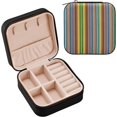 thumbnail image 2 of PU Leather Jewelry Box, Pattern Colorful Zig Zag Travel Jewelry Case Portable Jewelry Organizer Storage Holder Boxes for Women Girls for Necklace Bracelet Earrings Rings, 2 of 7