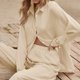 thumbnail image 5 of ICHUANYI Clearance Women's Button Long Sleeve Shirt Blouse And Pants Set With Pocket(Beige, XL) ICHUANYI WER2023081202828, 5 of 7
