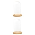 thumbnail image 1 of Cúpulas De Visualización De Vidrio Transparente De 2 Piezas Con Soporte De Micropaisaje Con Base De Madera LED SM SunniMix Cúpula transparente con base de madera, 1 of 8