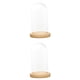 thumbnail image 1 of Cúpulas de cristal perfecl 2 piezas con base de madera, 1 of 8