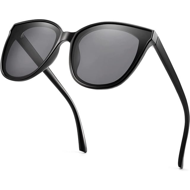 Gafas de sol de ojo de gato de gran tamaño, polarizadas, protección UV400 para mujeres, gafas de sol estilo ojo de gato vintage extra grandes, montura TR90