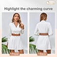 thumbnail image 4 of Women Wide Waist Belt Stretchy Elastic Vintage Belts for Dress Ladies Belt with Circle Buckle, 4 of 6