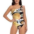 thumbnail image 4 of Daiia Sea Shell Women's One Piece Swimsuits Personalized One Shoulder Swimwear Asymmetric Ruffle Bathing Suits-XX-Large, 4 of 8