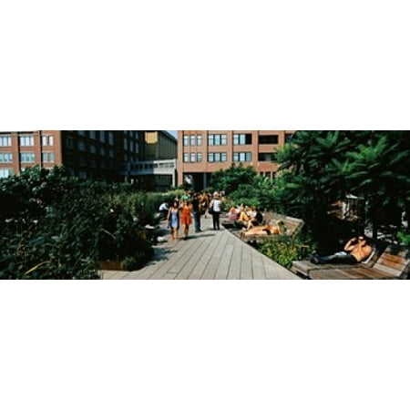 Tourists in an elevated park High Line New York City New York State USA Poster