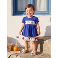 thumbnail image 3 of Cenuakty Toddler Girls Back to School Outfit Embroidery Short Sleeves T-Shirt and Side Bows Elastic Shorts Set, 3 of 9