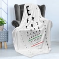 thumbnail image 4 of Eye Chart Soft Flannel Fleece Throw Blanket, Letters Numerals Arranged on a Plain Background, Cozy Plush for Indoor and Outdoor Use, 70" x 90", White Fern Green, by Ambesonne, 4 of 5