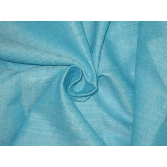 Two tone linen fabric {iridescent} light blue with white slubs 54" wide