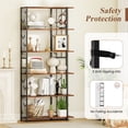 thumbnail image 2 of Gymax 6-Tier Bookshelf w/Heavy-duty Metal Frame2 Anti-tipping Kits for Living Room Rustic Brown, 2 of 9