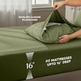 thumbnail image 5 of 4 Piece Queen Deep Pocket Bed Sheet Set, 16 Inches, Premium Microfiber Sheets - Olive, 5 of 7