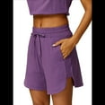 thumbnail image 1 of Pantalones Cortos Deportivos con Cordón para Mujer, de Cintura Alta, para Hacer Ejercicio en Verano, con Bolsillos. Uva Morada M, 1 of 7