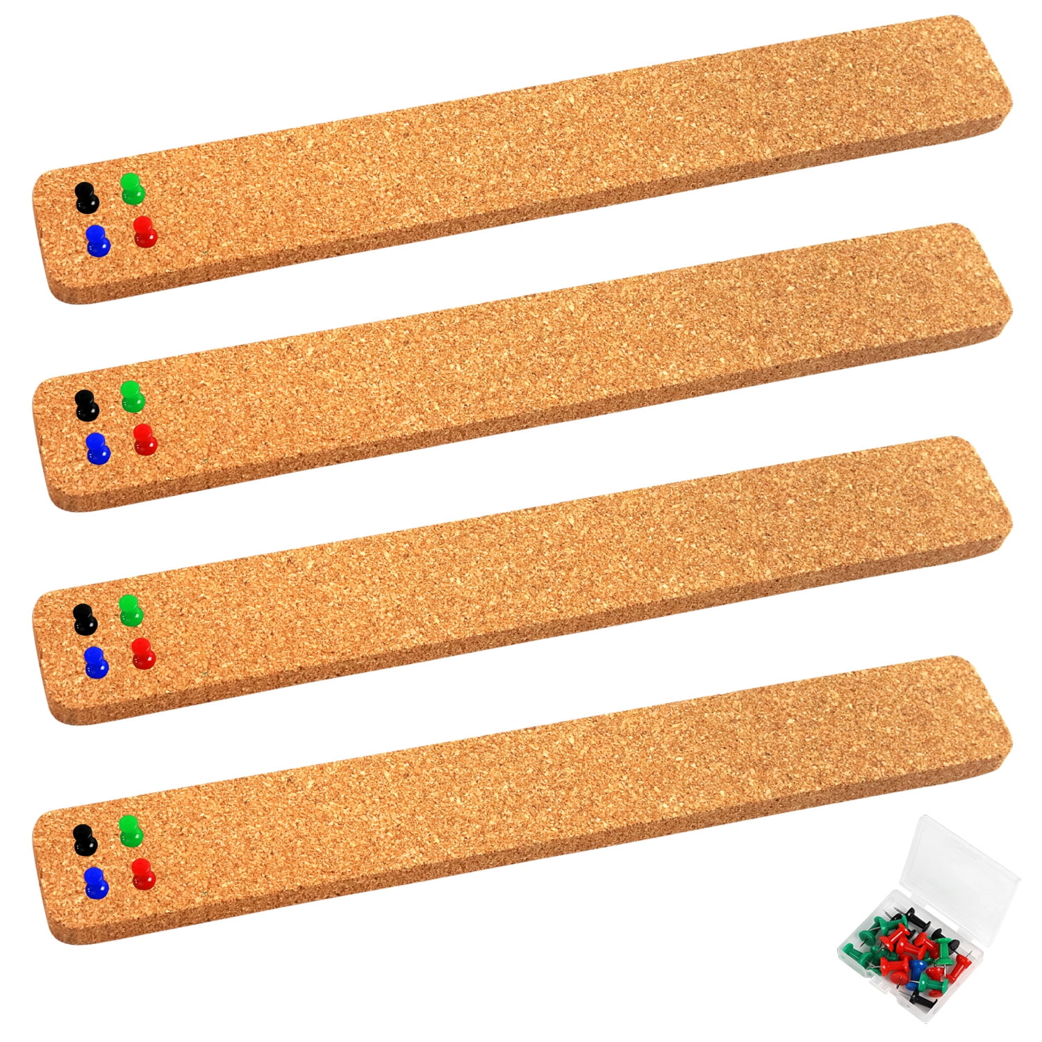 4 Pack Cork Strips Cork Board Bulletin Bar Strip 15” x 2” 1/2” Thick