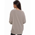 thumbnail image 2 of Women Oversized Sweatshirts Crewneck Side Slit Pullover Long Sleeve Casual Tops, 2 of 6