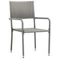 thumbnail image 3 of vidaXL Patio Dining Set Table and Chair Gray and Black Poly Rattan and Steel, 3 of 11