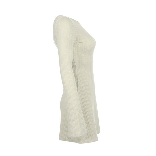 midi dress ivory Bow-Detail Pleated A-Line Midi Dress in Ivory - 4