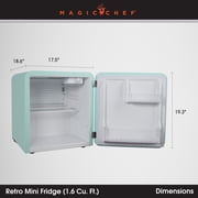 Magic Chef Refrigerator, Metal Mint, 18.6 x 17.5 x 19.25 in, 12 v